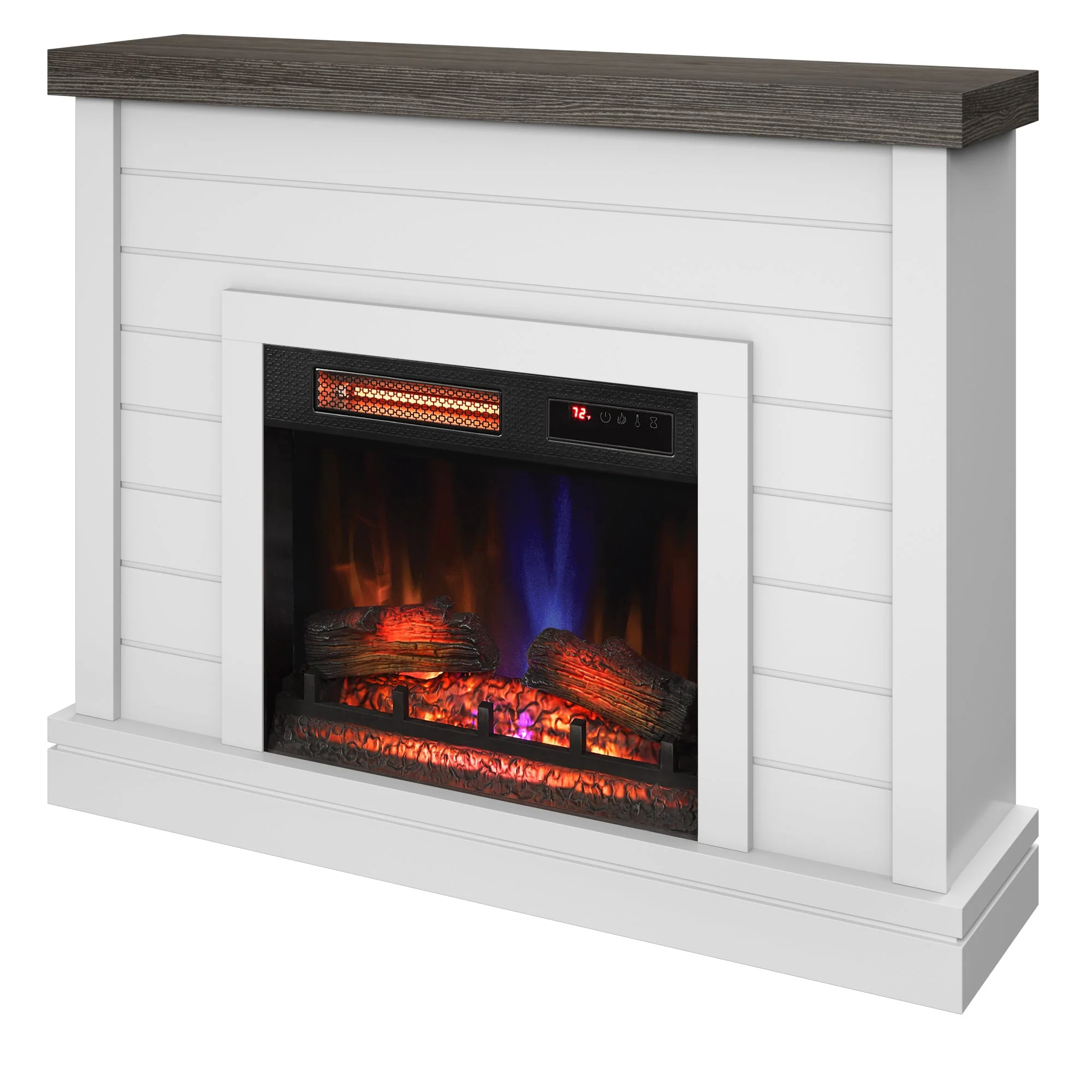 duraflame? Electric Fireplace Shiplap Wall Mantel