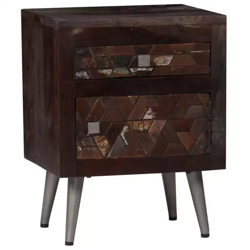 vidaXL Bedside Cabinet Solid Reclaimed Wood 15.7x11.8x19.6