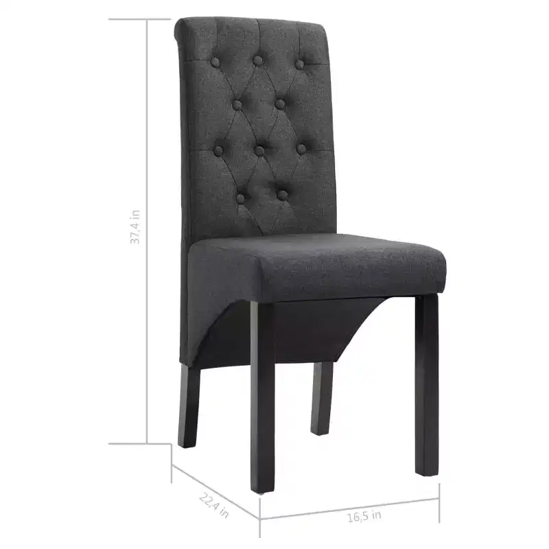 CLIHOME Modern style dining chair, solid wood leg soft cushion fabric kitchen chair(Set of 2)
