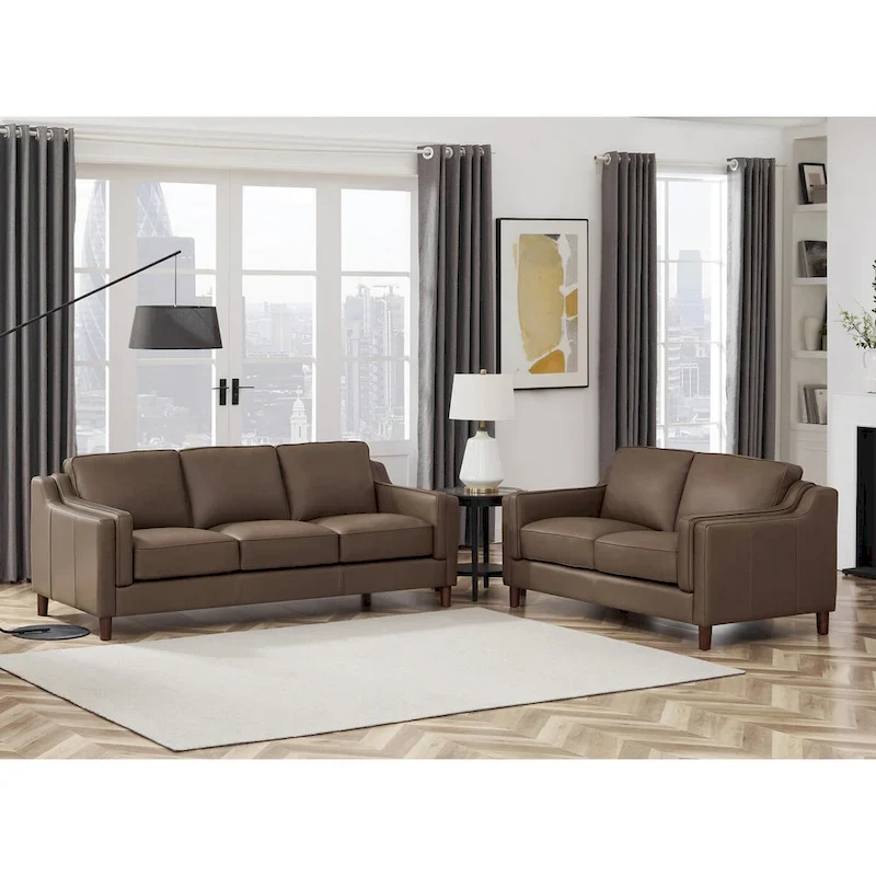 Hydeline Bella Top Grain Leather Sofa Set, Sofa and Loveseat