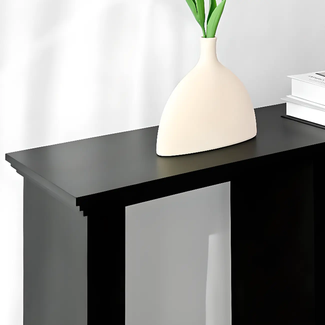 Modern Narrow Wooden Console Table with Arched Base