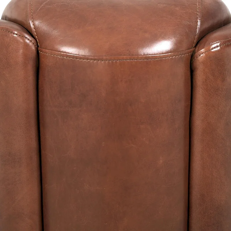 Pasargad Home Madison Top Grain Leather Armchair, Brown - W27.5xD30xH27