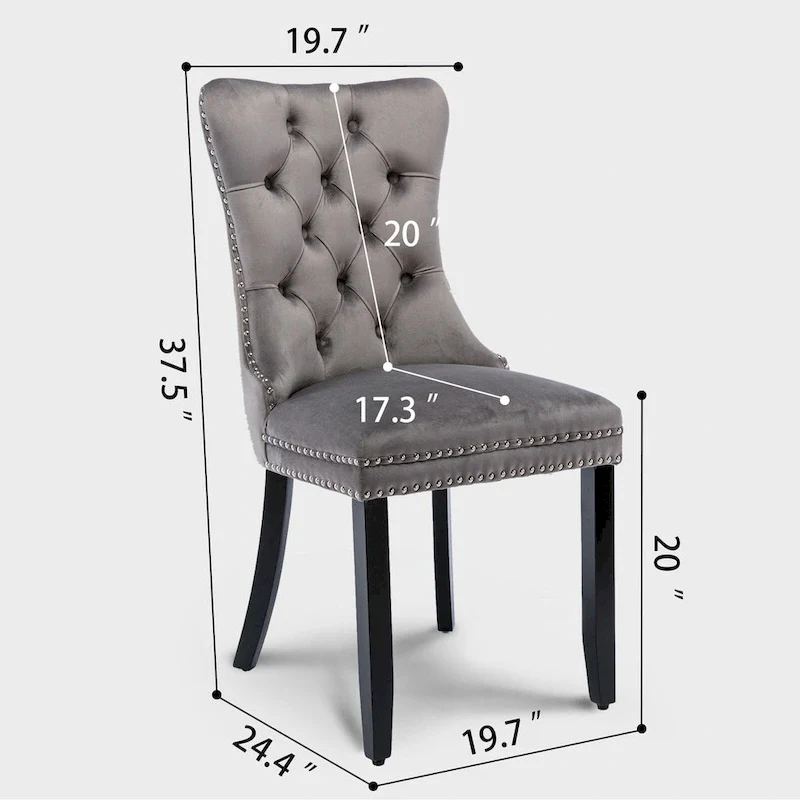 Modern Tufted Velvet Side Dining Chairs (Set of 4)