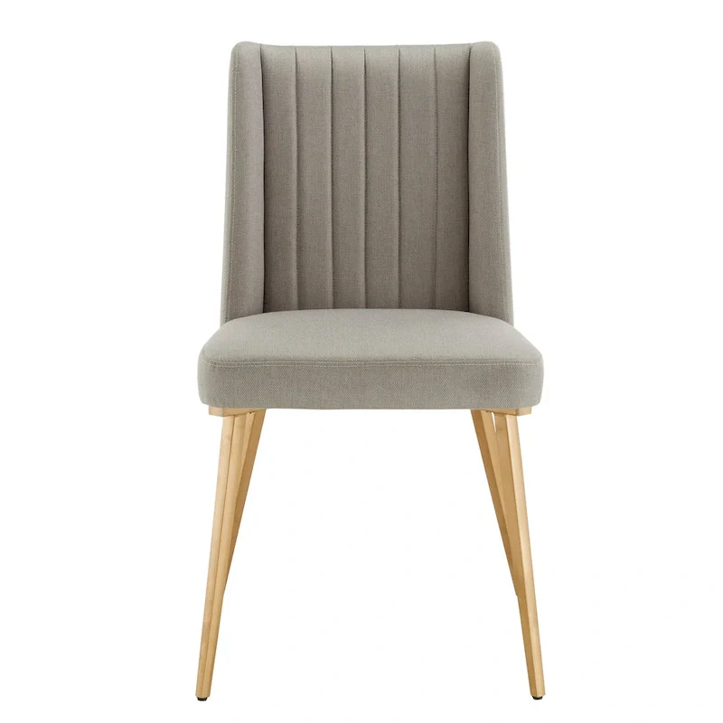 Gold Finish Fabric Dining Chair (Set of 2)