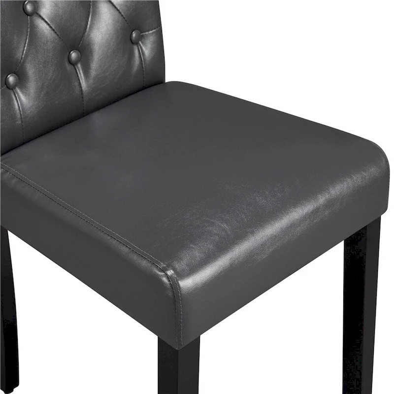 Yaheetech Button Padded Dining Chair with Solid Wood Legs Set of 2 - Set of 2