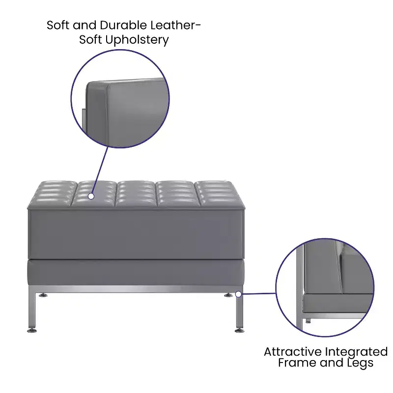Flash Furniture HERCULES Imagination Series LeatherSoft Quilted Tufted Modular Ottoman
