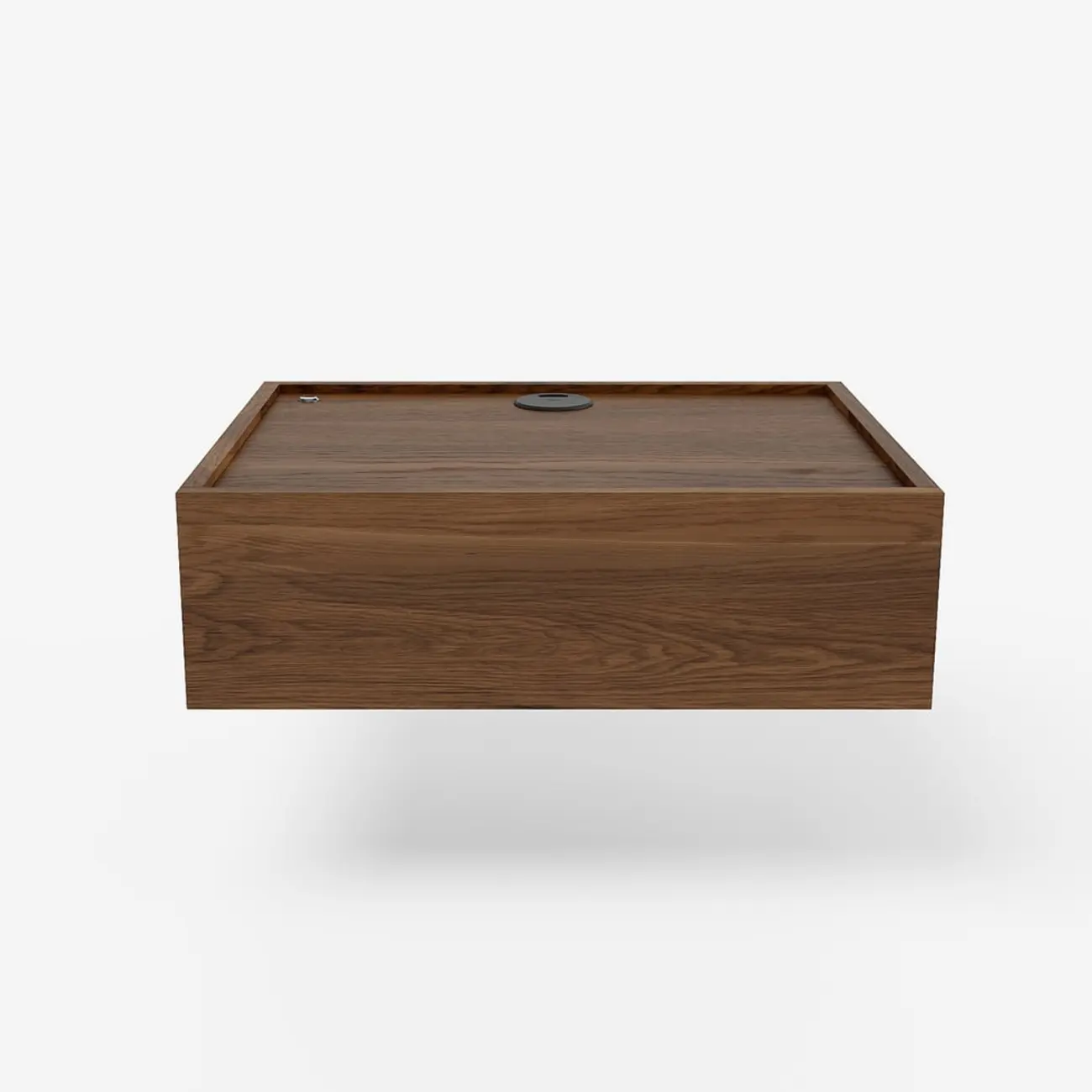 LED Wireless Charging Walnut Floating Nightstand Set of 2