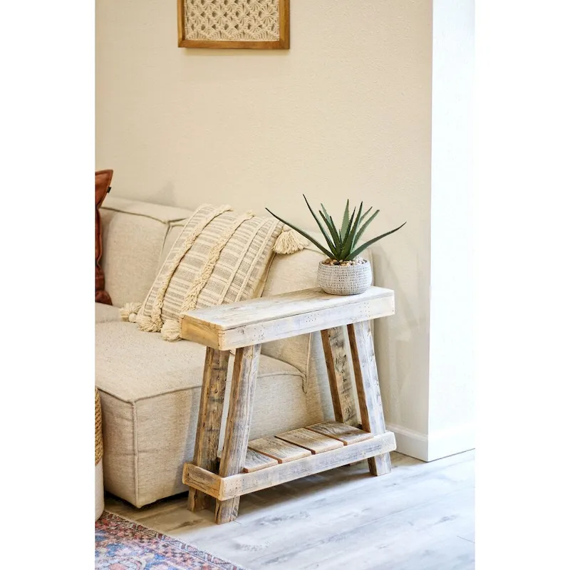 26x8x23 Luxe Aztec A Frame Accent Table (Natural)