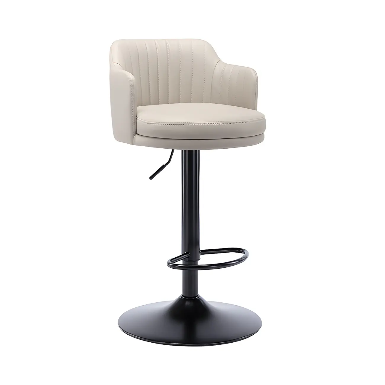 Modern Leather Armrests Swivel Adjustable Bar Stool