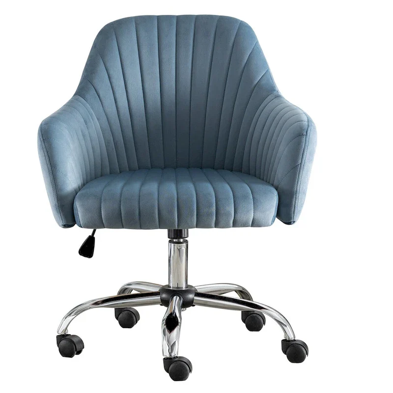 Accent chair Modern home office leisure chair with adjustable velvet height and adjustable casters