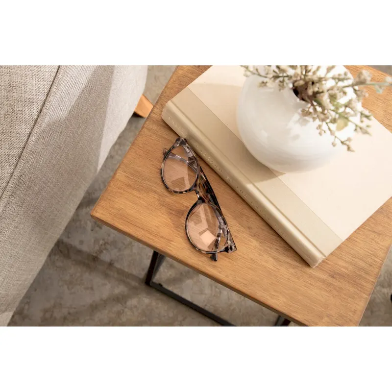 Kate and Laurel Elix Wood and Metal Table and Plant Stand