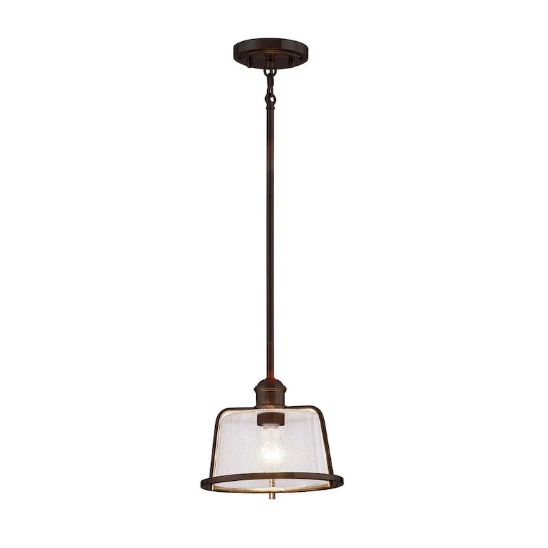Justice Design Group Revere 12  1-Light Pendant with Seeded Glass Shade