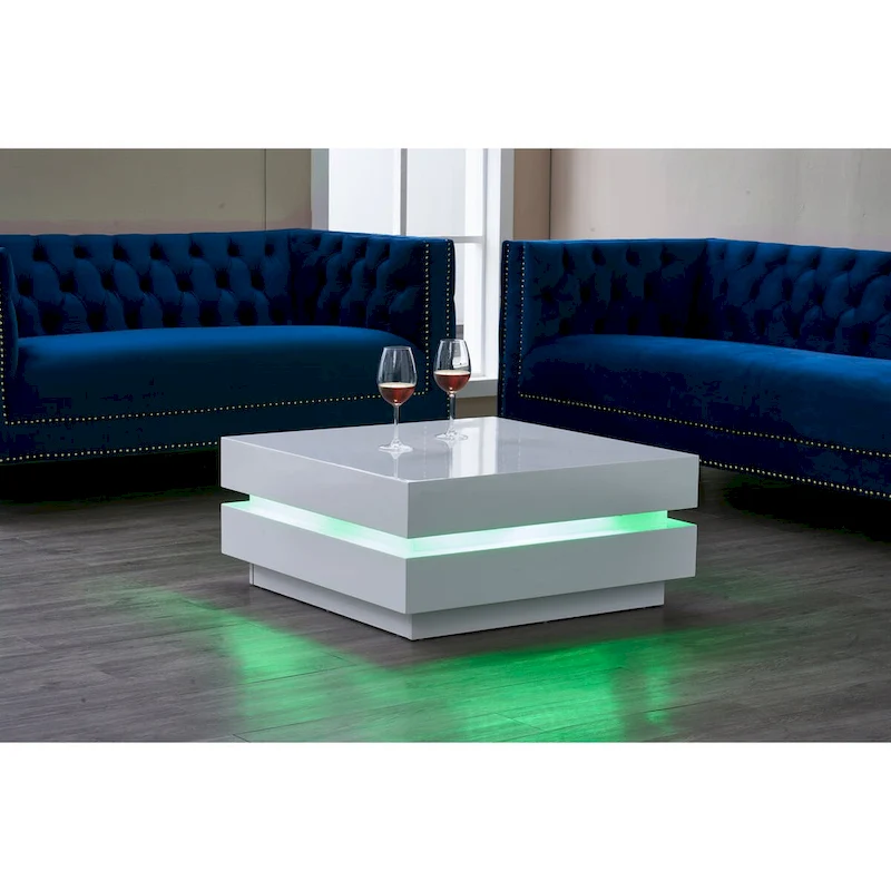Artiva Modern Coffee Table, Remote Multi LED Light