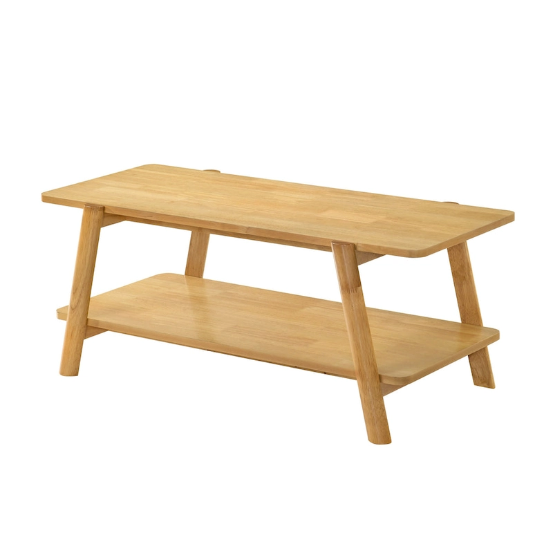 Roundhill Furniture Metz Mid-Century Modern Wood Shelf Coffee Table