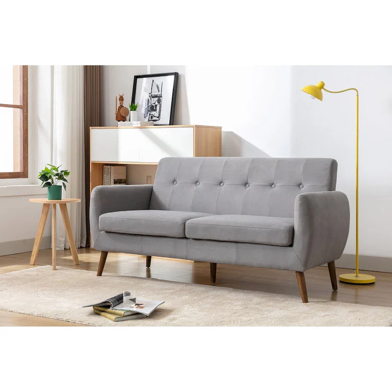 Two-Seater Sofa (Small), Fabric, Rubberwood