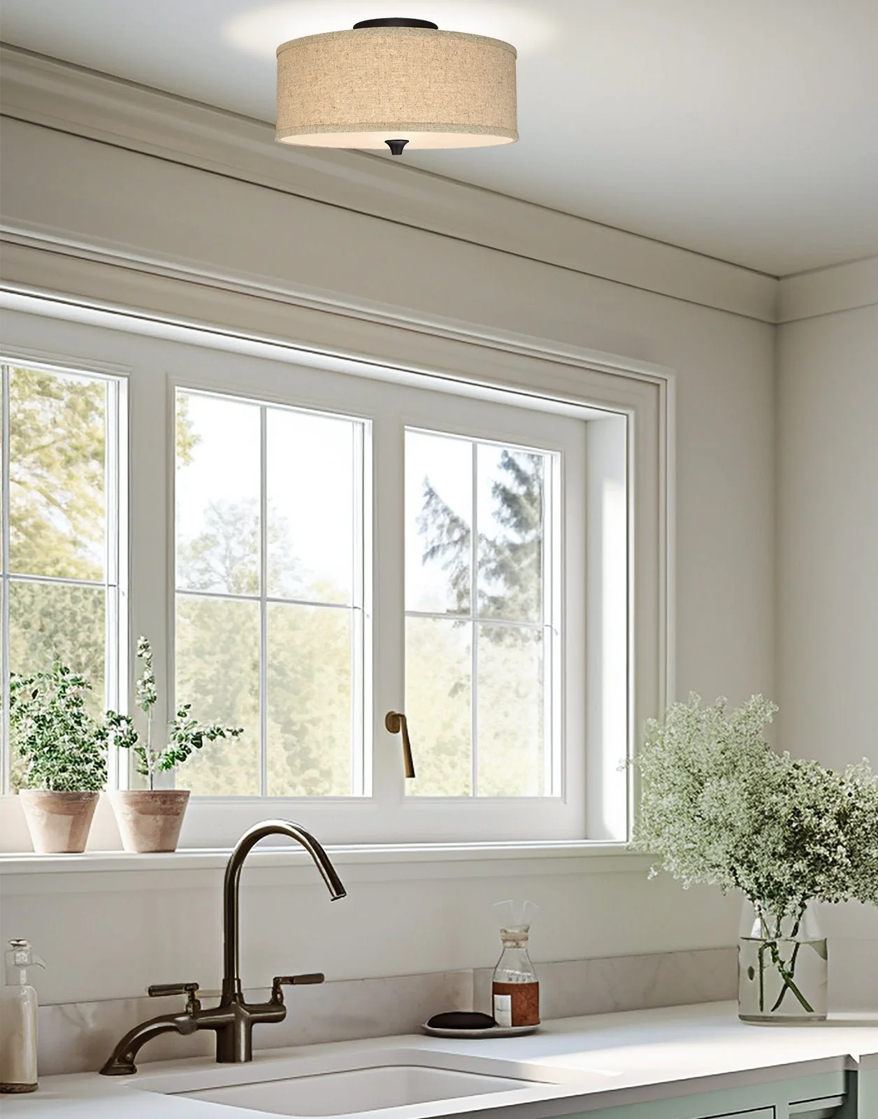 Newport 14 Modern 2-Light Semi-Flush Mount Ceiling Light