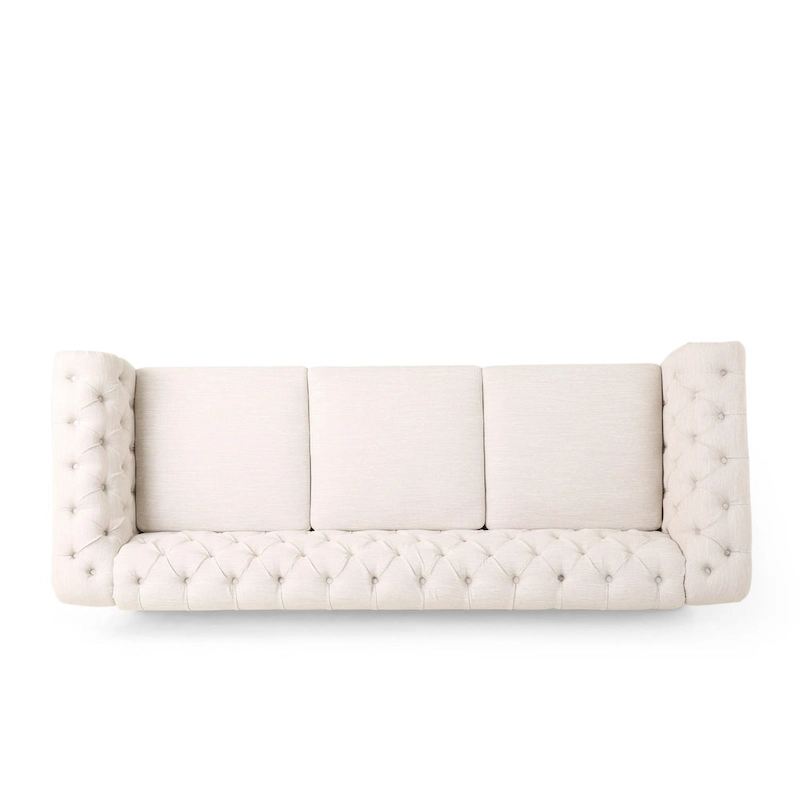 Saragus Chesterfield Sofa with Nailhead Trim by Christopher Knight Home - 85.50  L x 33.25  W x 28.50  H
