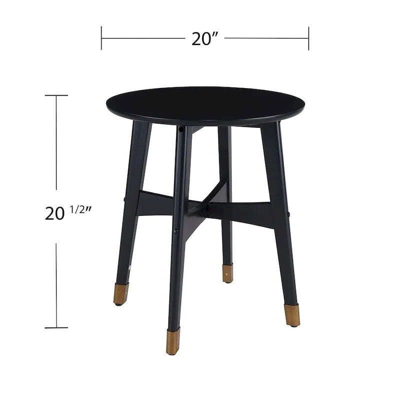 Round Midcentury Modern Wood Side Table