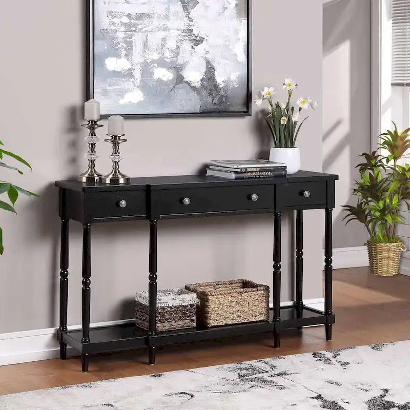 3 Drawer Console Table with Shelf