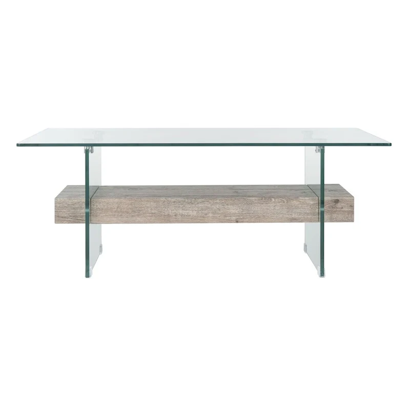 SAFAVIEH Gennie Modern Glass Coffee Table - 43.3  x 23.6  x 16.5  - 43Wx24Dx17H