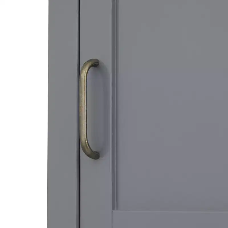 Mercer Mid Century Modern Wooden Linen Tower Cabinet Gray - Elegant Home Fashions