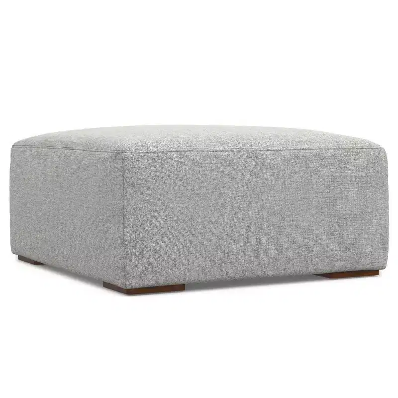WyndenHall Biggs Right Sectional and Ottoman Pale Gray