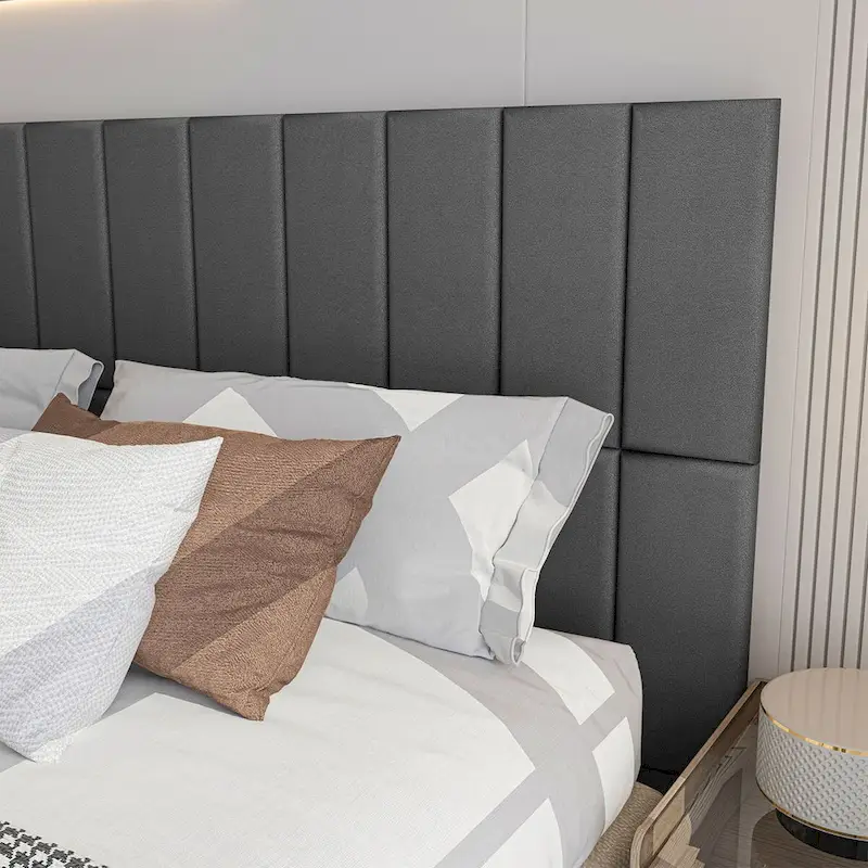 Art3d 9.84 x 23.62 Peel and Stick Headboard,Pack of 12, 3D Soundproof Wall Panels, Upholstered Wall Panel