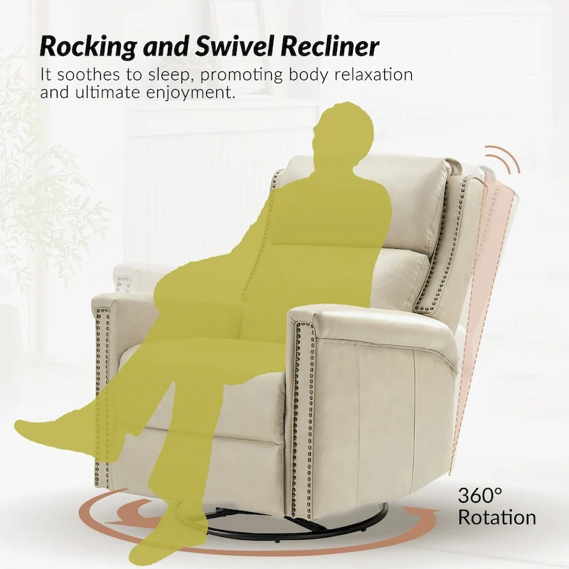 Tobias Traditional Swivel And Rocker Power Recliner Set of 2 by HULALA HOME