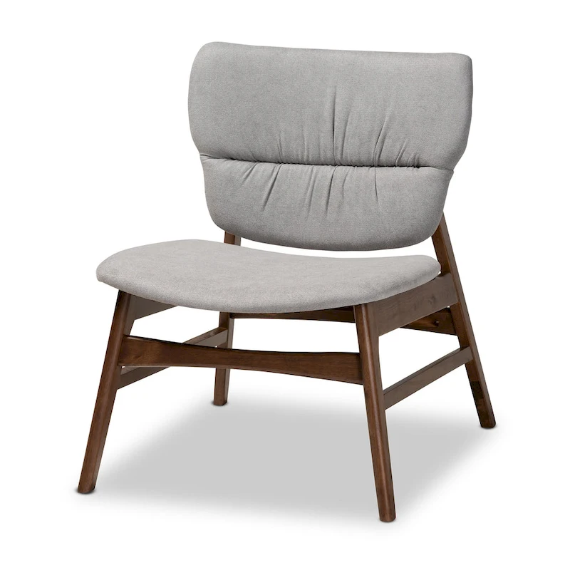 Benito Mid-Century Modern Transitional Fabric and Wood Accent Chair