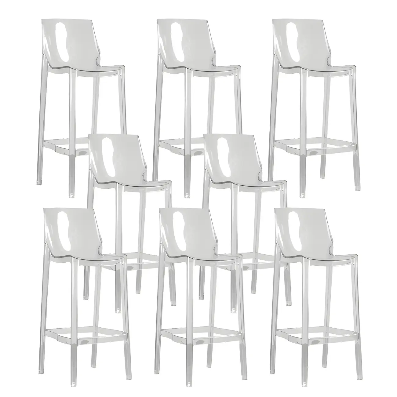 Modern Acrylic Vibrant Durable Colourful Sleek Bar Stool