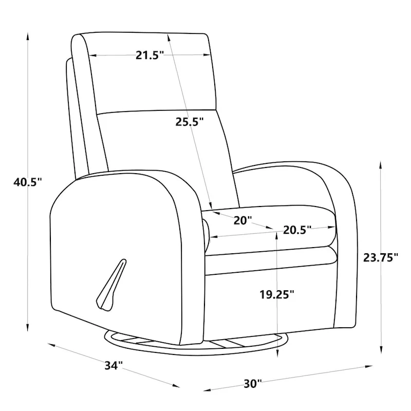Manual Glider Recliner Rocker Swivel Chair