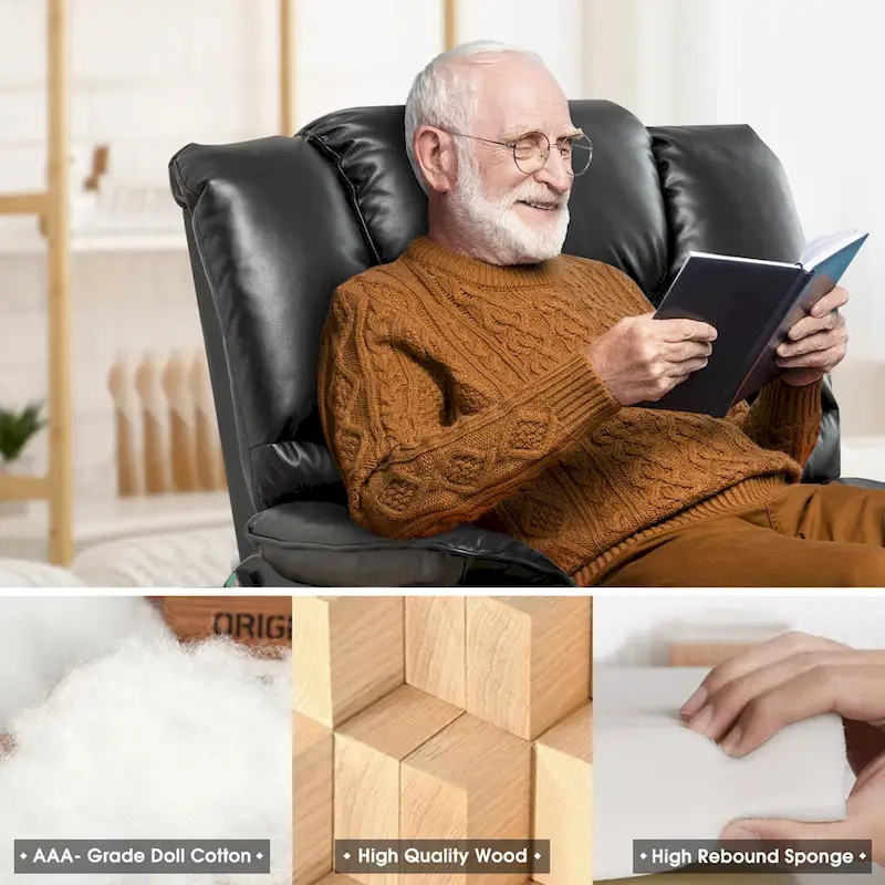 Dual Motor Power Lift Recliner, Brown/Yellow/Black, Heat & Massage, 180°, Seats 1