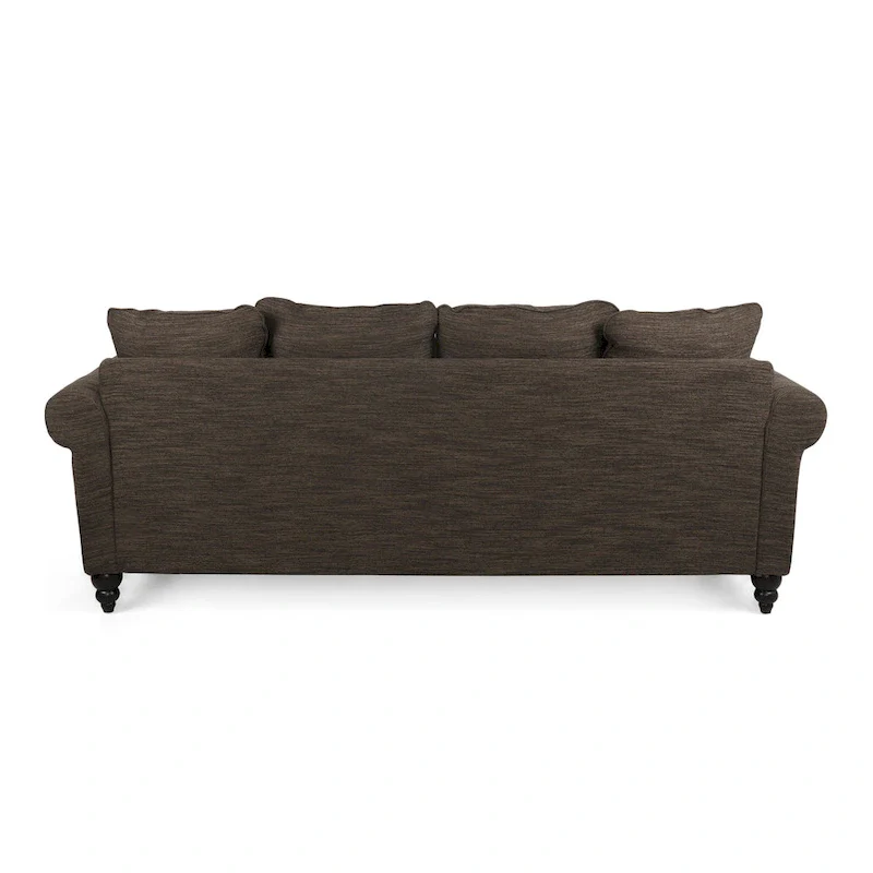 Manbow Fabric Pillowback 3 Seater Sofa with Nailhead Trim by Christopher Knight Home