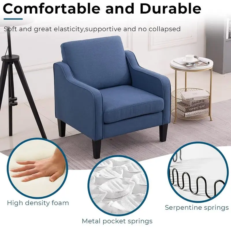 VINGLI Mid Century Modern Fabric Accent Chair