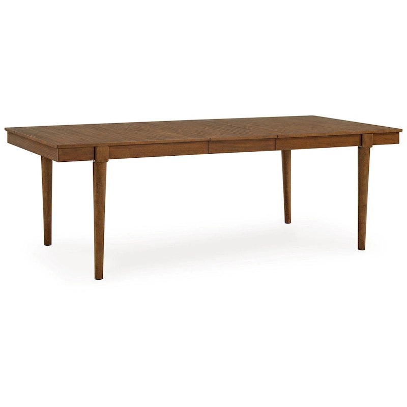 Jeyn Dining Table, Tapered Legs, Extendable 74-92 Inch Brown Hardwood