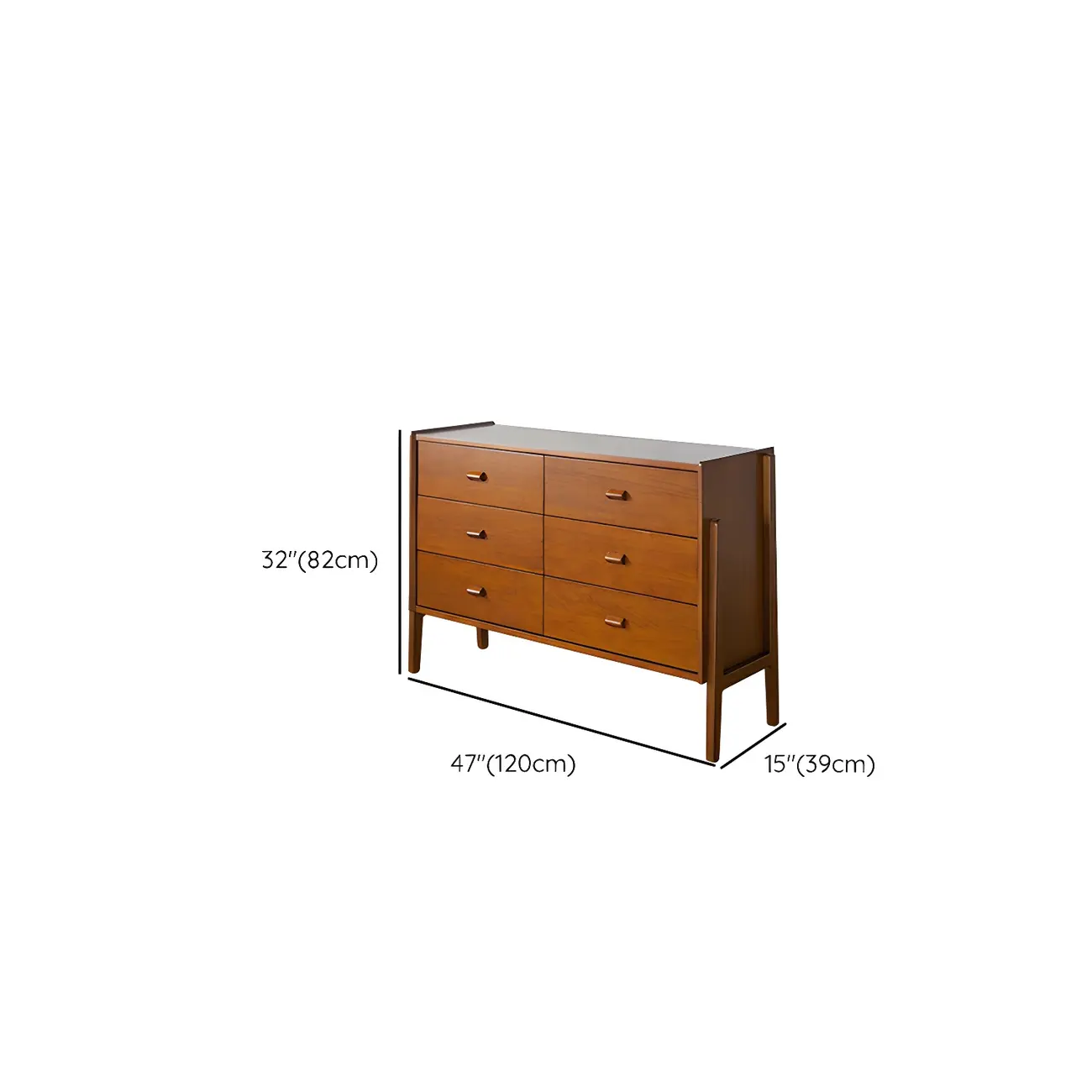 Traditional Brown Wooden Dresser with Self-Close Drawers