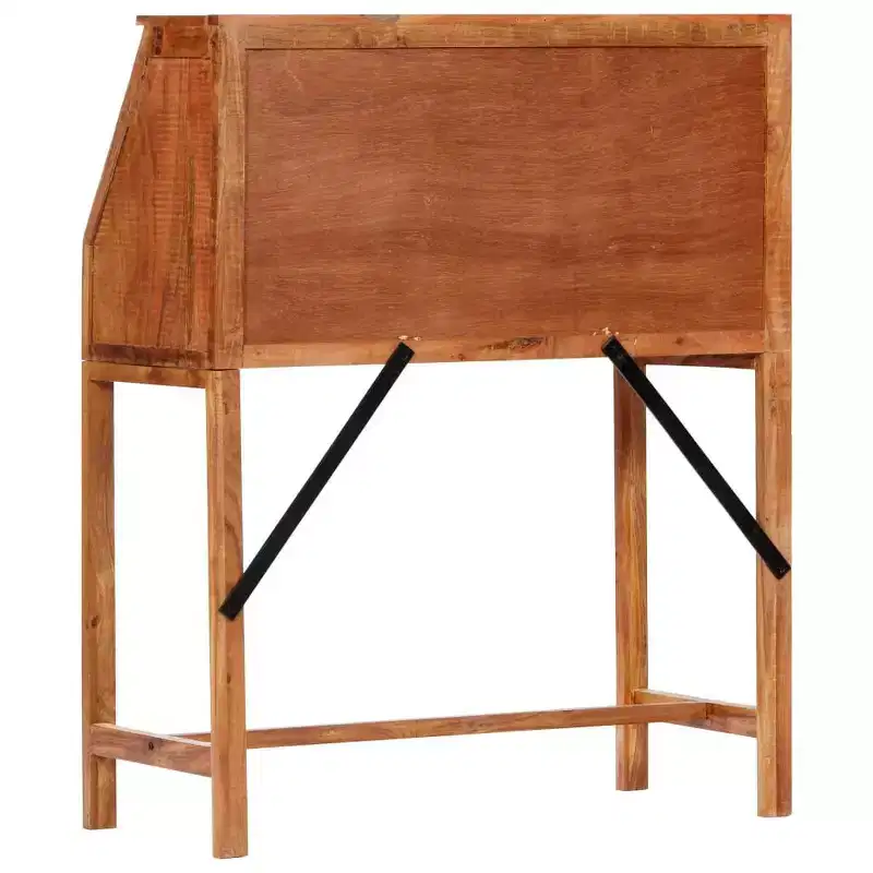 vidaXL Writing Desk Brown Solid Acacia wood Medium Desk Rectangular