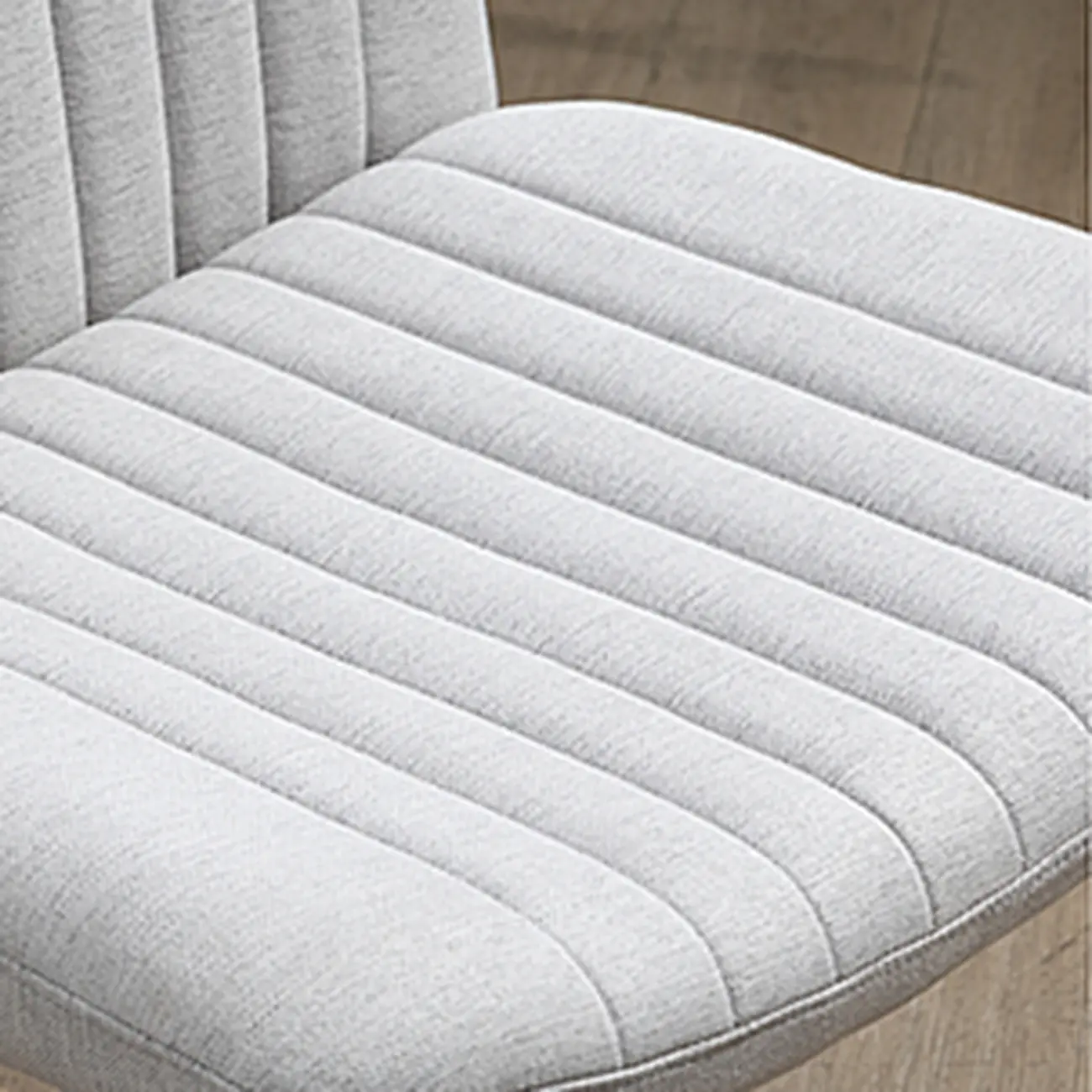 Low-Back White Upholstered Adjustable Swivel Office Chair