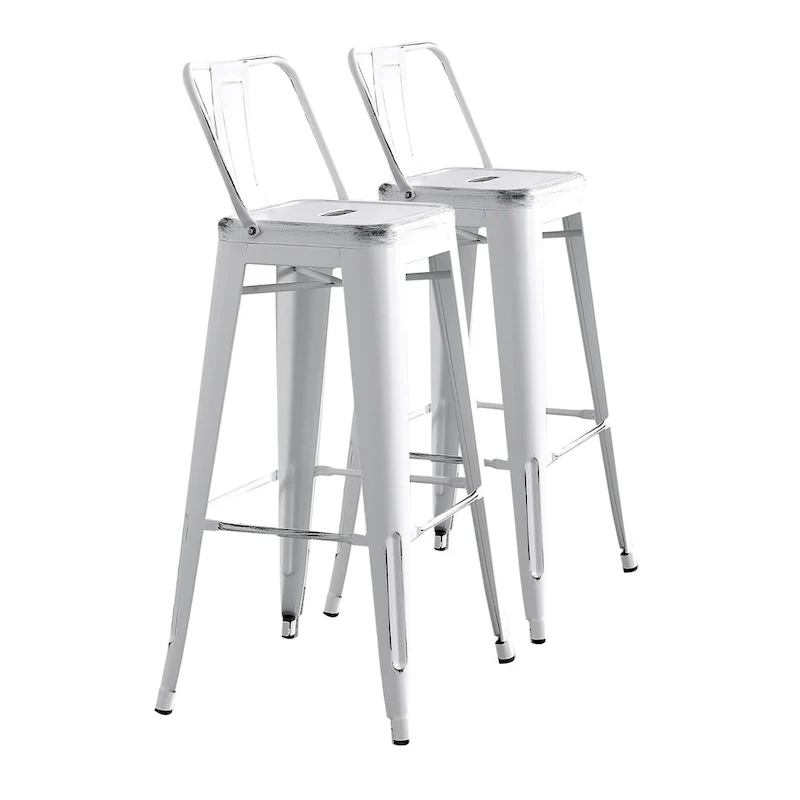 AC Pacific 30 Inch Metal Barstool Set of 2