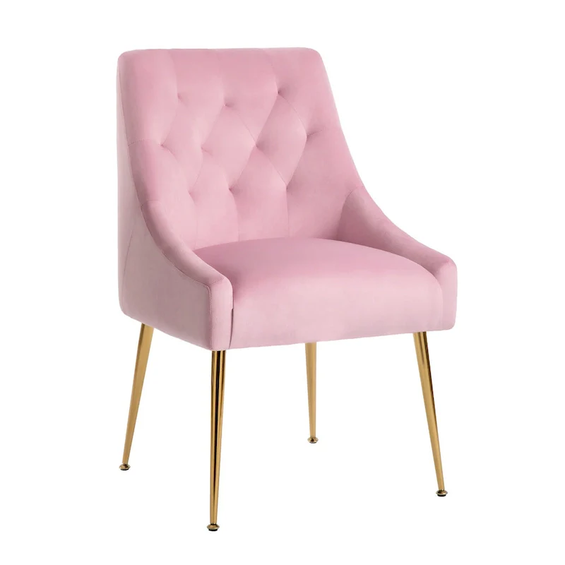 XINMICS Mid-Century Modern Velvet Dining Chair, Upholstered Parsons Chair, Set of 2