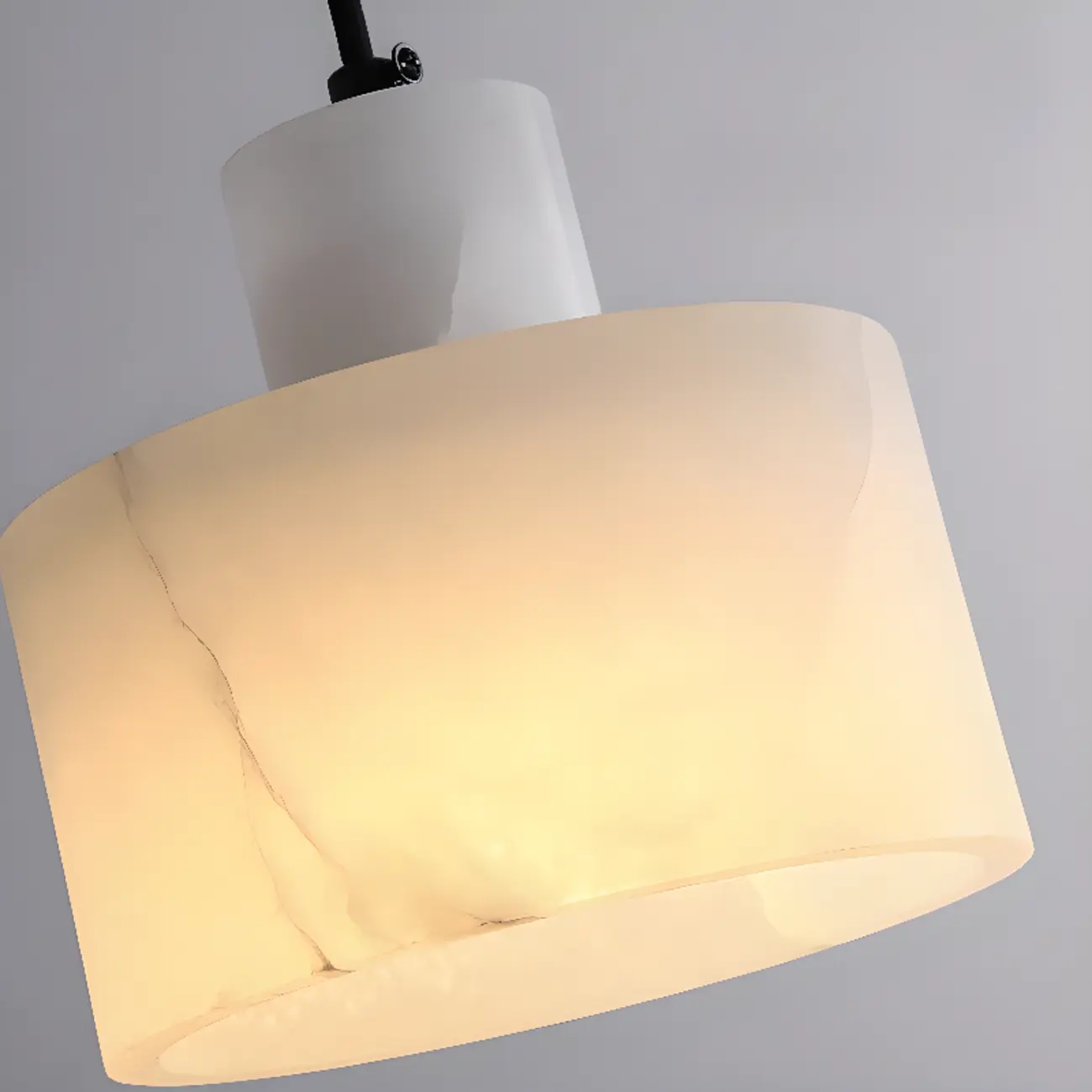 Black Stone Cylinder Hanging Pendant Light Fixture
