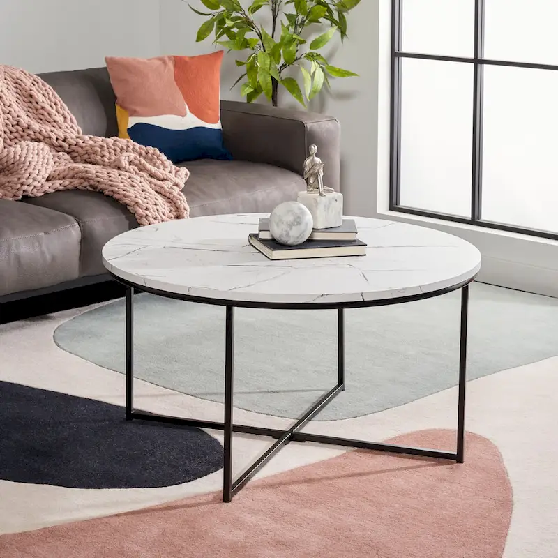 SAFAVIEH Alverda Marble Coffee Table - 35 W x 35 D x 19 H - 35Wx35Dx19H