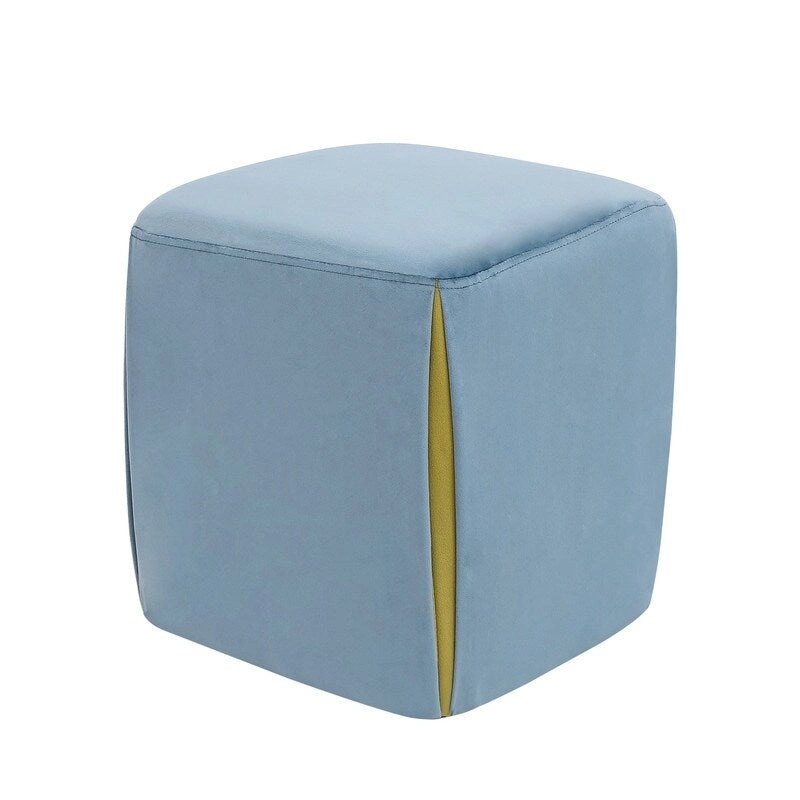 Adeco 14 Small Ottoman Footrest Stool- Velvet Seating Stool Ottoman