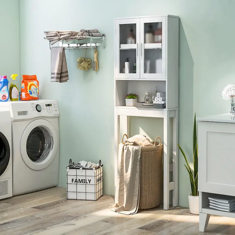 Wooden Over The Toilet Storage Cabinet Spacesaver Organizer