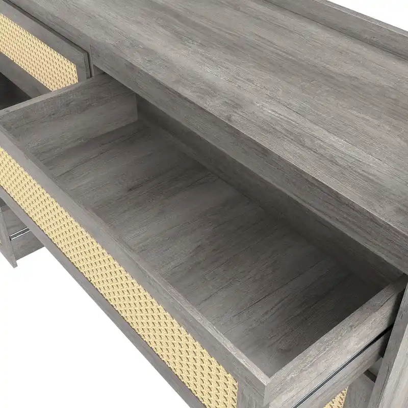 Chic Beach 63-inch Wide Rattan 6-Drawer Dresser