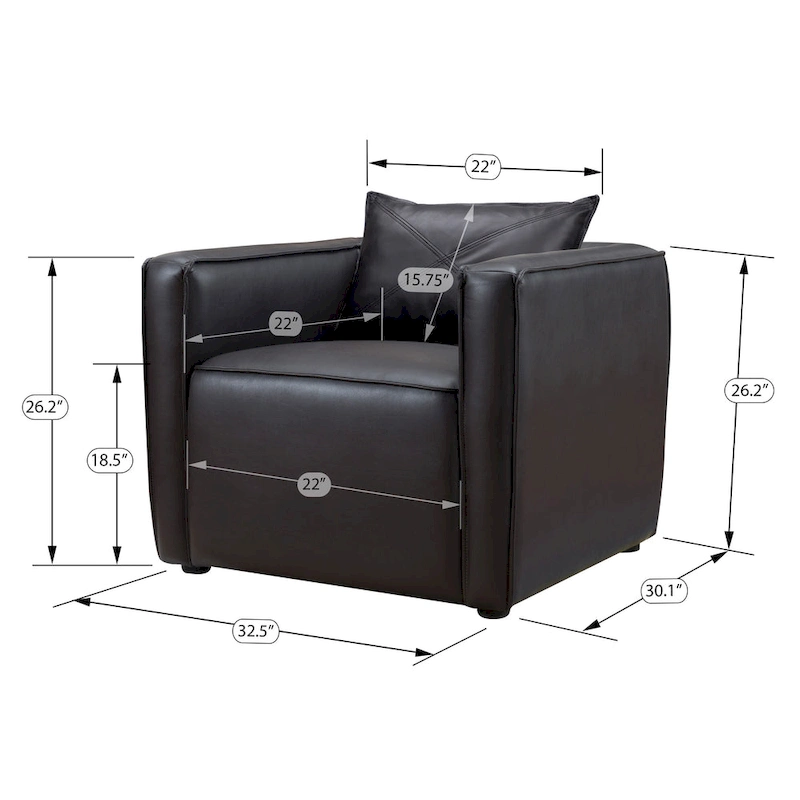 Jier Modern Breathable Vinyl Padded Accent Chair by Furniture of America