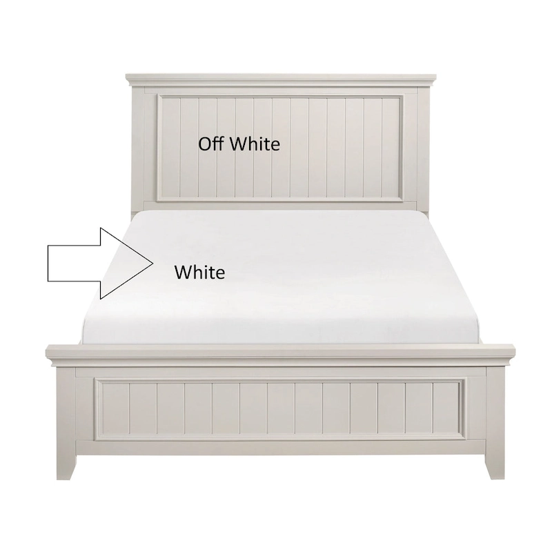 Classic White Finish 3pc Bedroom Set Bed and Two Nightstands