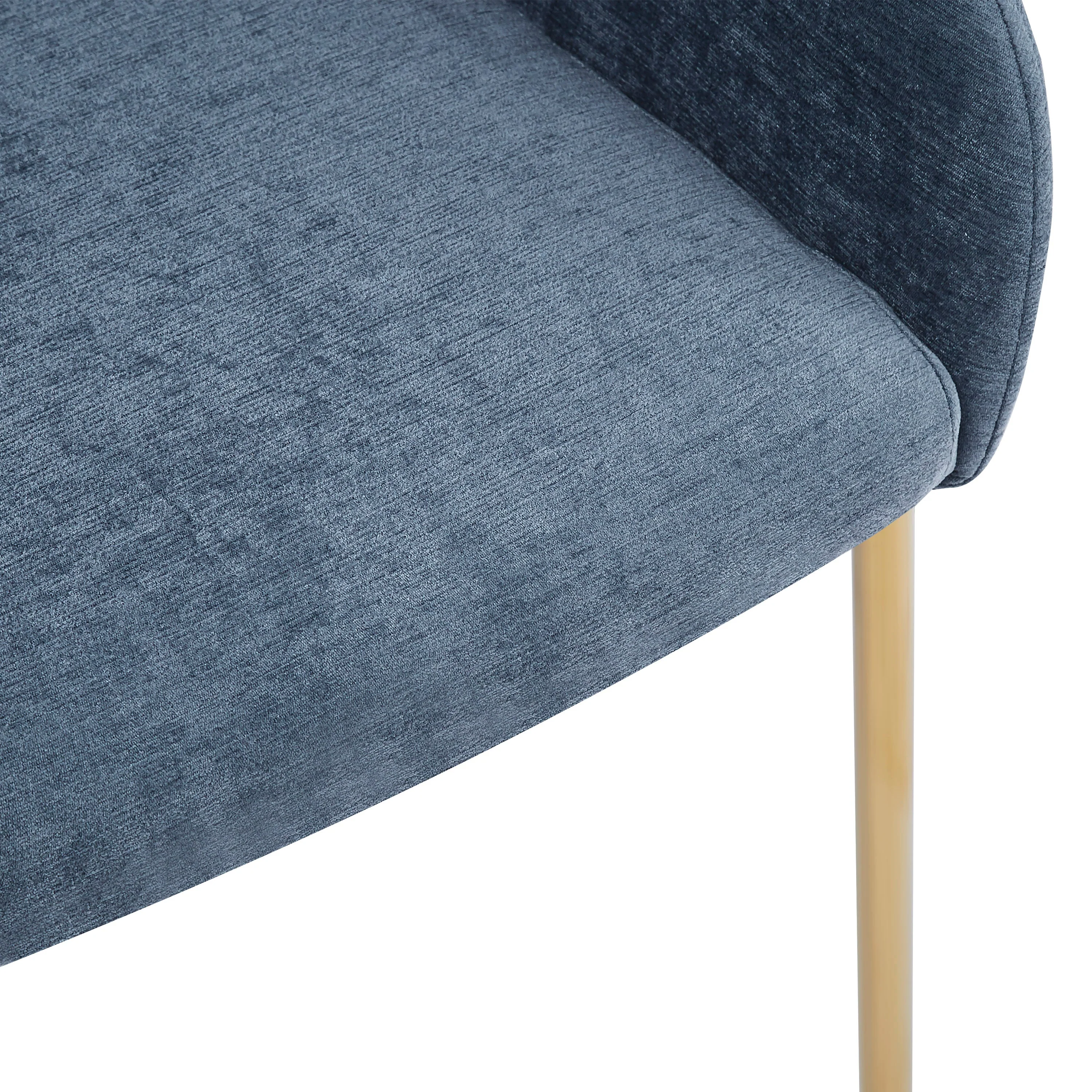 Luxury Polyester Round Back Dining Chairs, (Set of 2)