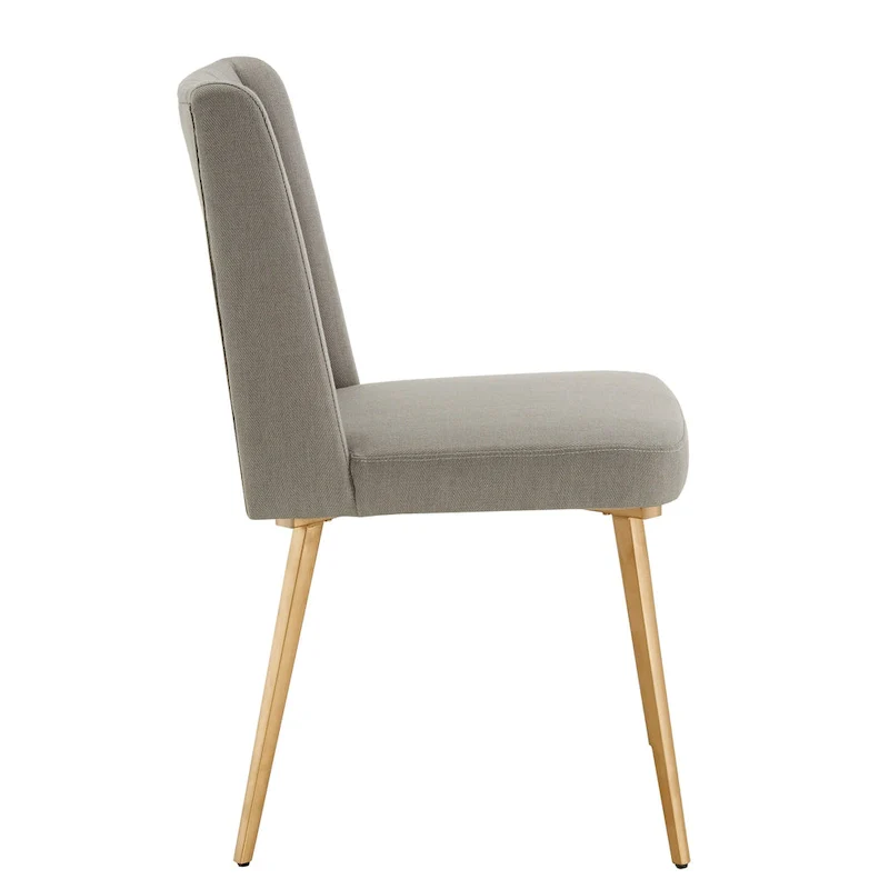 Gold Finish Fabric Dining Chair (Set of 2)