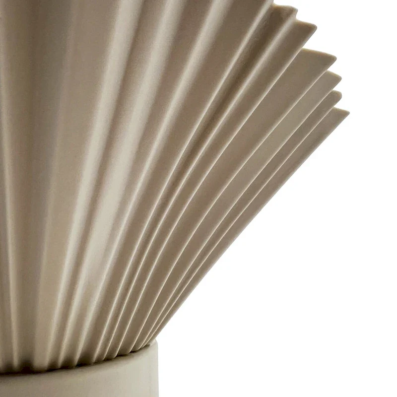 11 Inch Tall Modern Beige Ceramic Vase